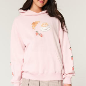 Oversized Cafe Graphic Hoodie